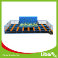 2015 Top Sale Jeux de sport Trampoline intérieur avec mousse, taille personnalisée Trampoline intérieur avec escalade Foam PIt